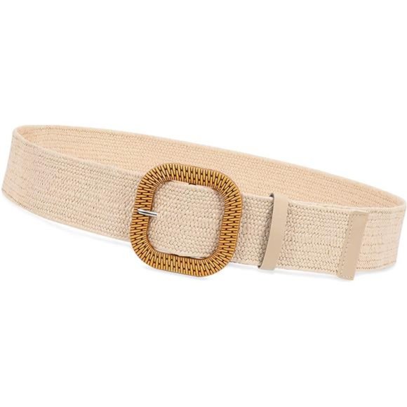 Girls Straw Belt Woven Elastic Stretch Waist Wide Belt Boho Beach Dress Belts main image 7